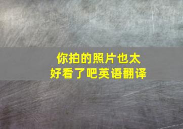 你拍的照片也太好看了吧英语翻译