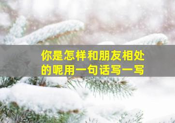 你是怎样和朋友相处的呢用一句话写一写