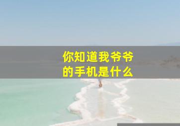 你知道我爷爷的手机是什么