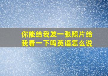 你能给我发一张照片给我看一下吗英语怎么说