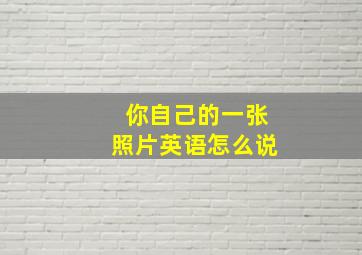 你自己的一张照片英语怎么说