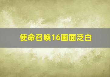 使命召唤16画面泛白