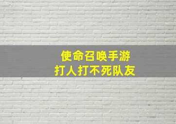 使命召唤手游打人打不死队友