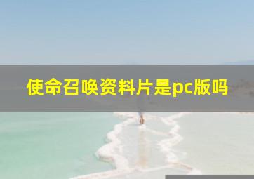 使命召唤资料片是pc版吗