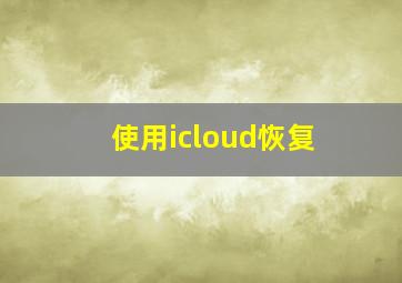 使用icloud恢复