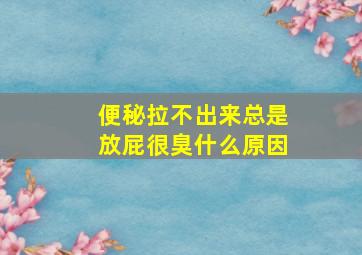 便秘拉不出来总是放屁很臭什么原因