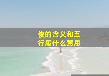 俊的含义和五行属什么意思