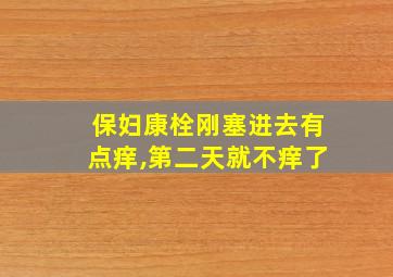 保妇康栓刚塞进去有点痒,第二天就不痒了