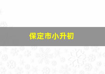 保定市小升初