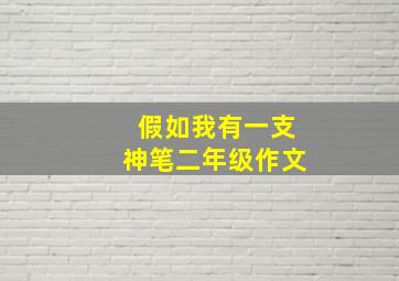 假如我有一支神笔二年级作文