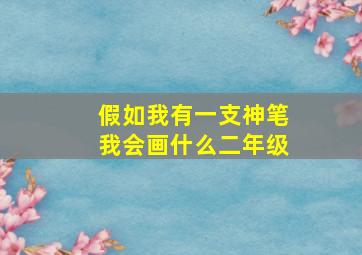 假如我有一支神笔我会画什么二年级