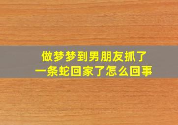 做梦梦到男朋友抓了一条蛇回家了怎么回事