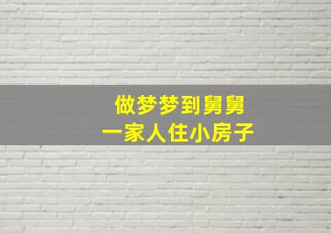 做梦梦到舅舅一家人住小房子