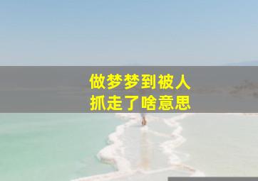 做梦梦到被人抓走了啥意思