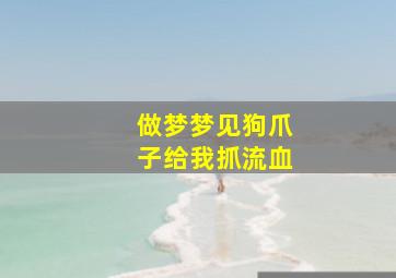 做梦梦见狗爪子给我抓流血