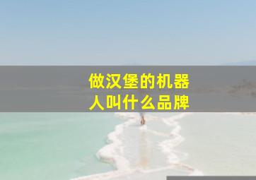 做汉堡的机器人叫什么品牌