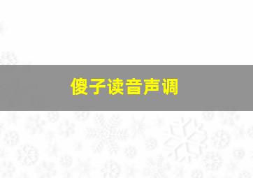 傻子读音声调