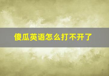 傻瓜英语怎么打不开了