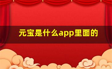 元宝是什么app里面的