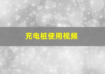 充电桩使用视频