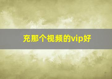 充那个视频的vip好