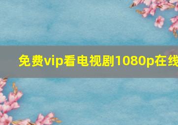 免费vip看电视剧1080p在线