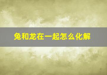 兔和龙在一起怎么化解