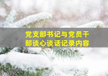 党支部书记与党员干部谈心谈话记录内容