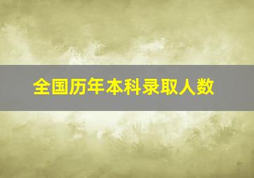 全国历年本科录取人数