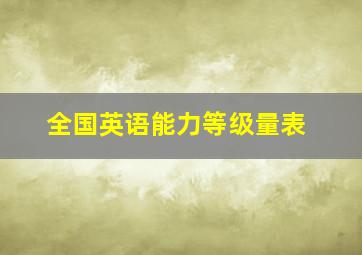 全国英语能力等级量表