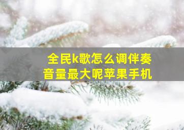 全民k歌怎么调伴奏音量最大呢苹果手机