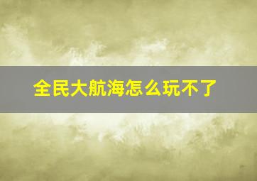 全民大航海怎么玩不了