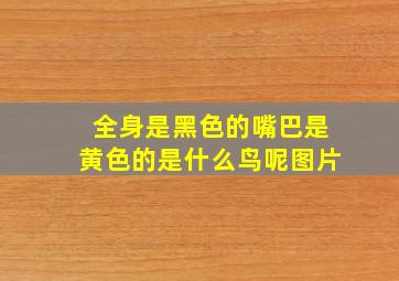 全身是黑色的嘴巴是黄色的是什么鸟呢图片