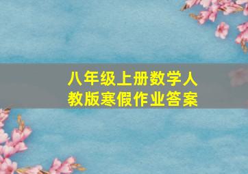 八年级上册数学人教版寒假作业答案