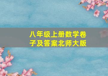 八年级上册数学卷子及答案北师大版