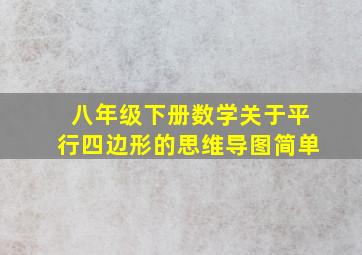 八年级下册数学关于平行四边形的思维导图简单