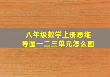 八年级数学上册思维导图一二三单元怎么画