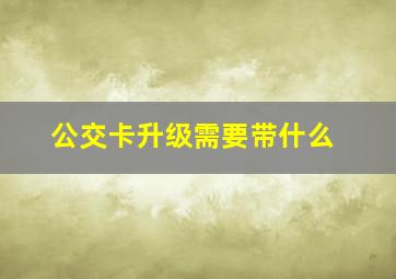 公交卡升级需要带什么