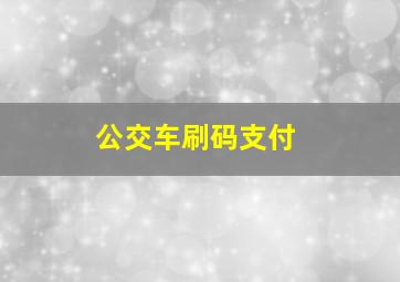 公交车刷码支付