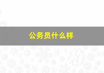 公务员什么样