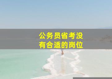 公务员省考没有合适的岗位