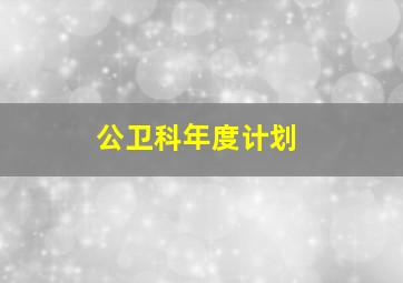 公卫科年度计划