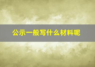 公示一般写什么材料呢