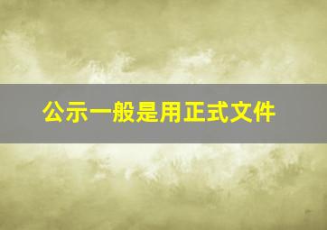 公示一般是用正式文件