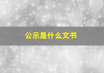 公示是什么文书