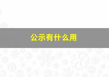 公示有什么用