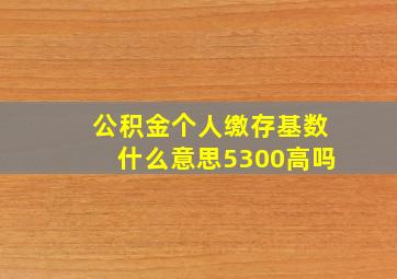 公积金个人缴存基数什么意思5300高吗