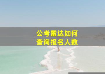 公考雷达如何查询报名人数