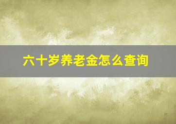 六十岁养老金怎么查询