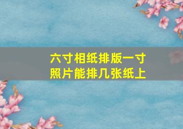 六寸相纸排版一寸照片能排几张纸上